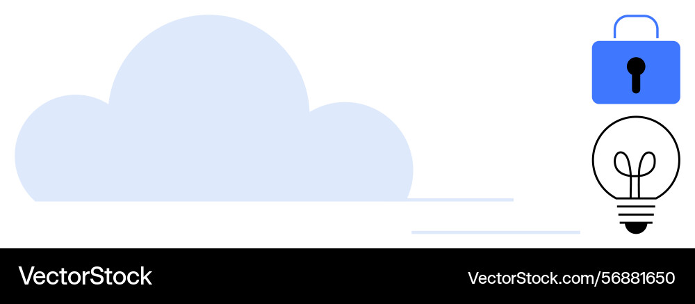 Cloud storage concept with secure data access Cloud storage concept with secure data access vector image