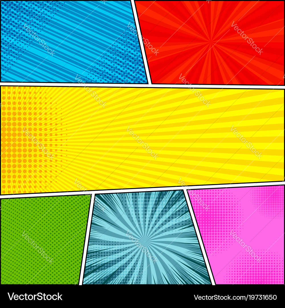 Comic book colorful composition Royalty Free Vector Image