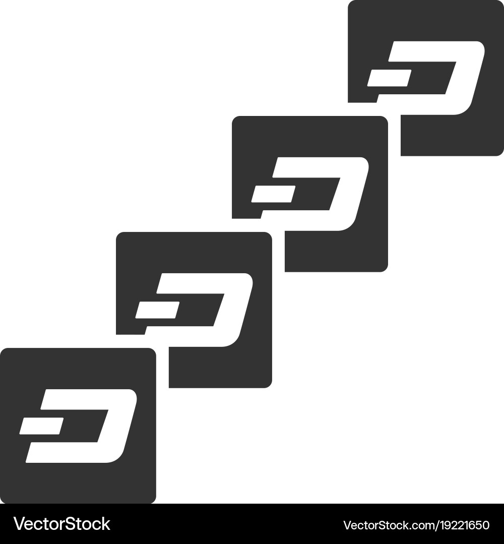 Dash block chain flat icon vector image