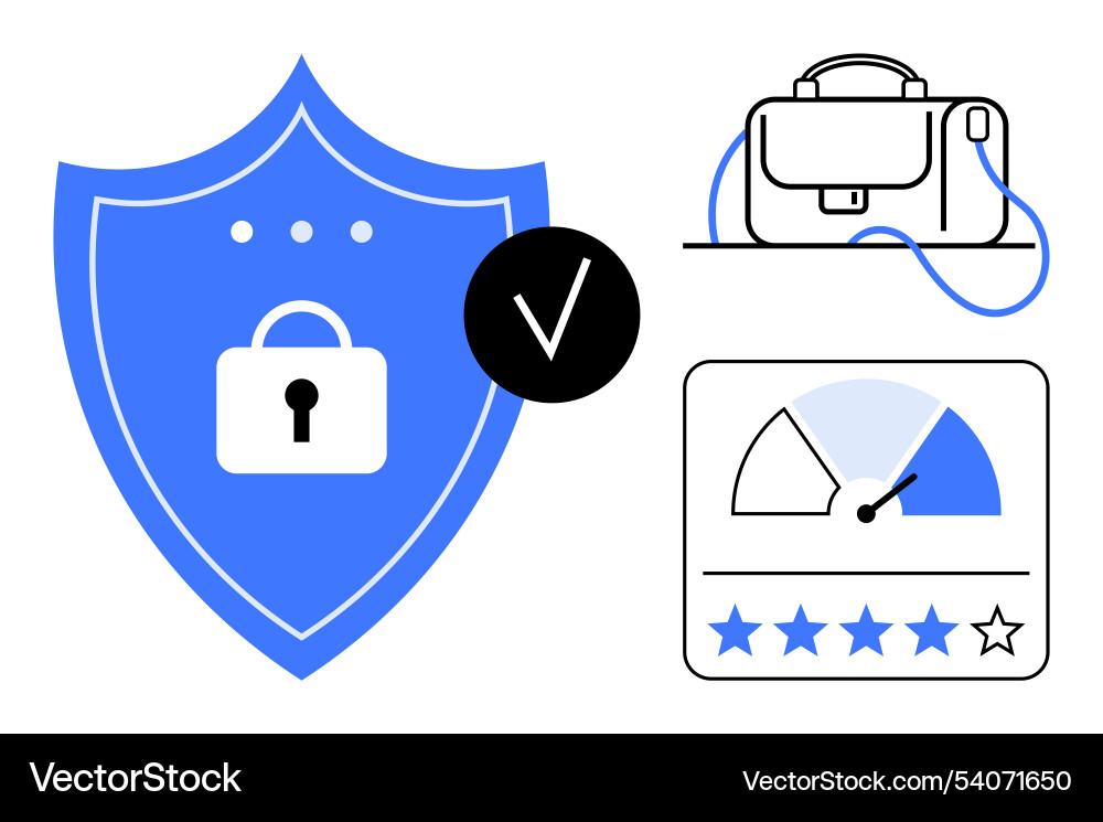 Digital security concept with shield lock Digital security concept with shield lock vector image