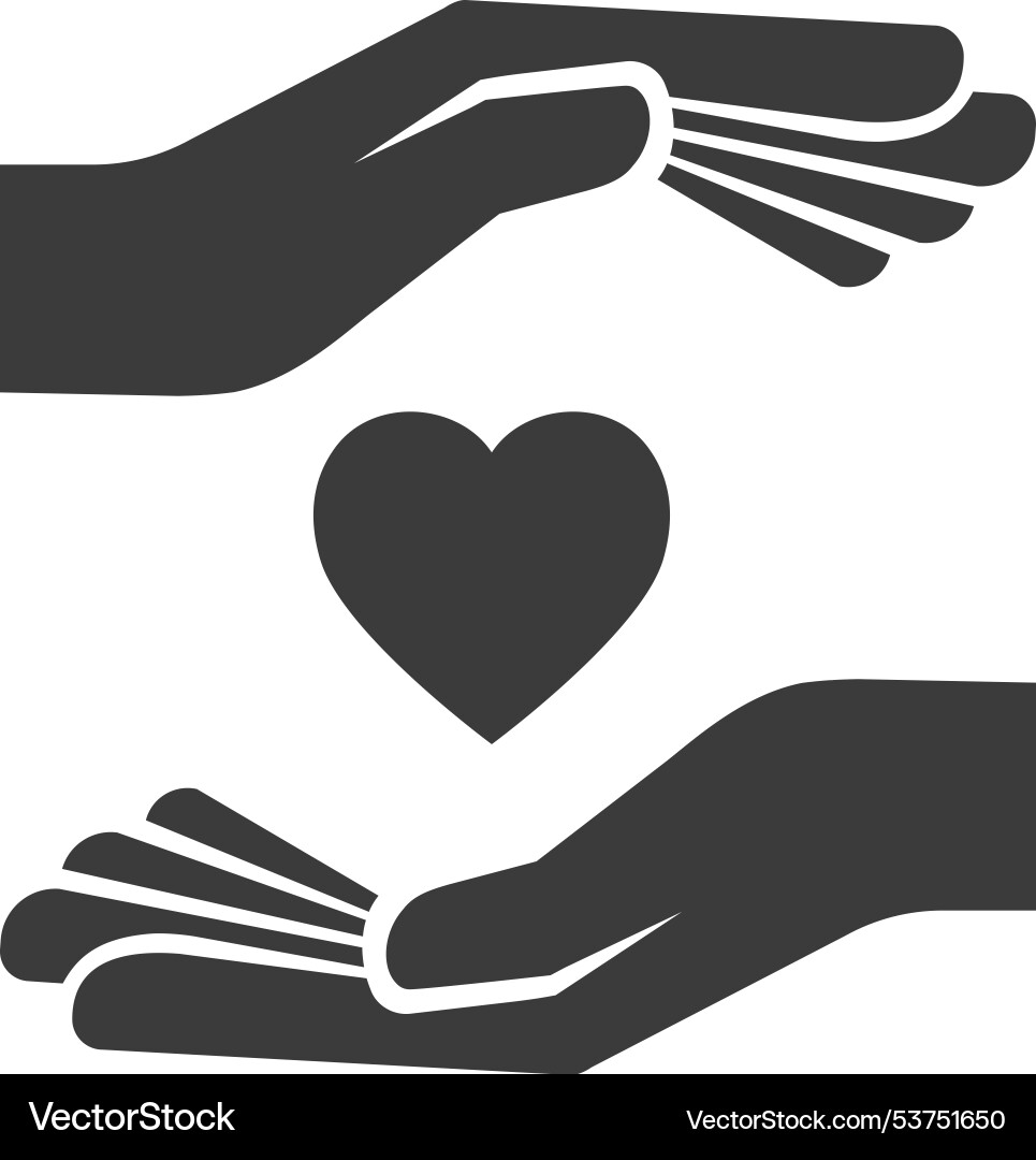 Donation icon depicting helping hands offering Donation icon depicting helping hands offering Vector Image