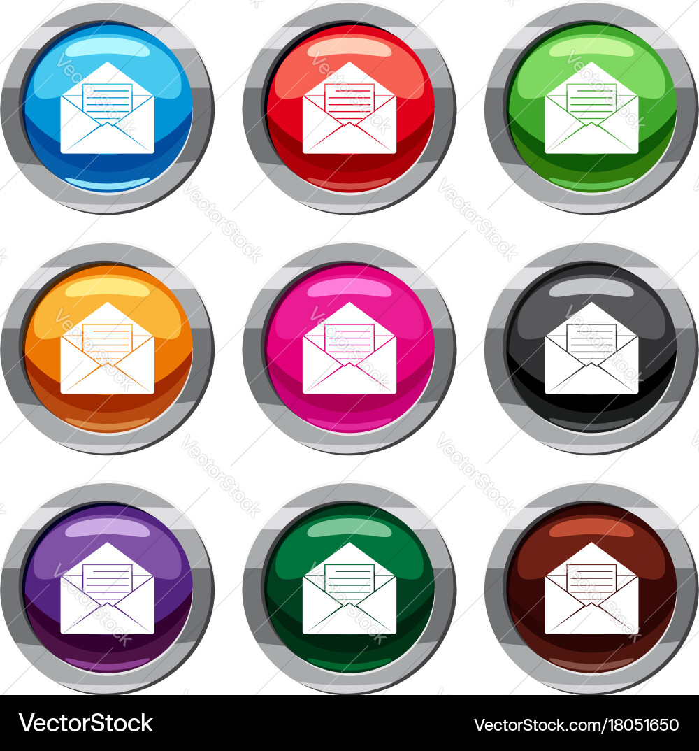 Envelope with sheet of paper set 9 collection Vector Image