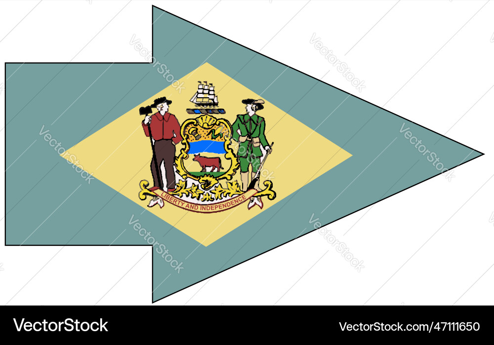 Flag of delaware pointer arrow vector image