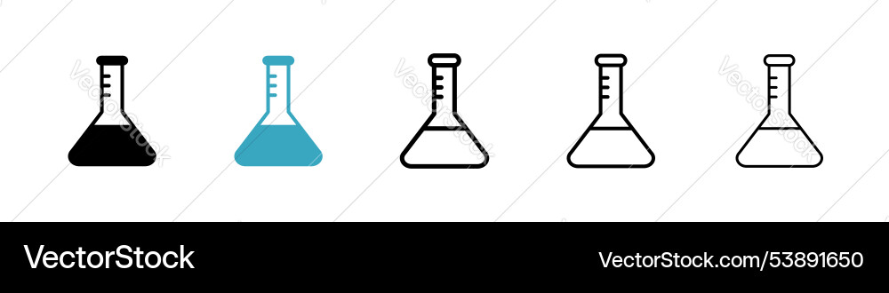 Flask icon set Flask icon set vector image