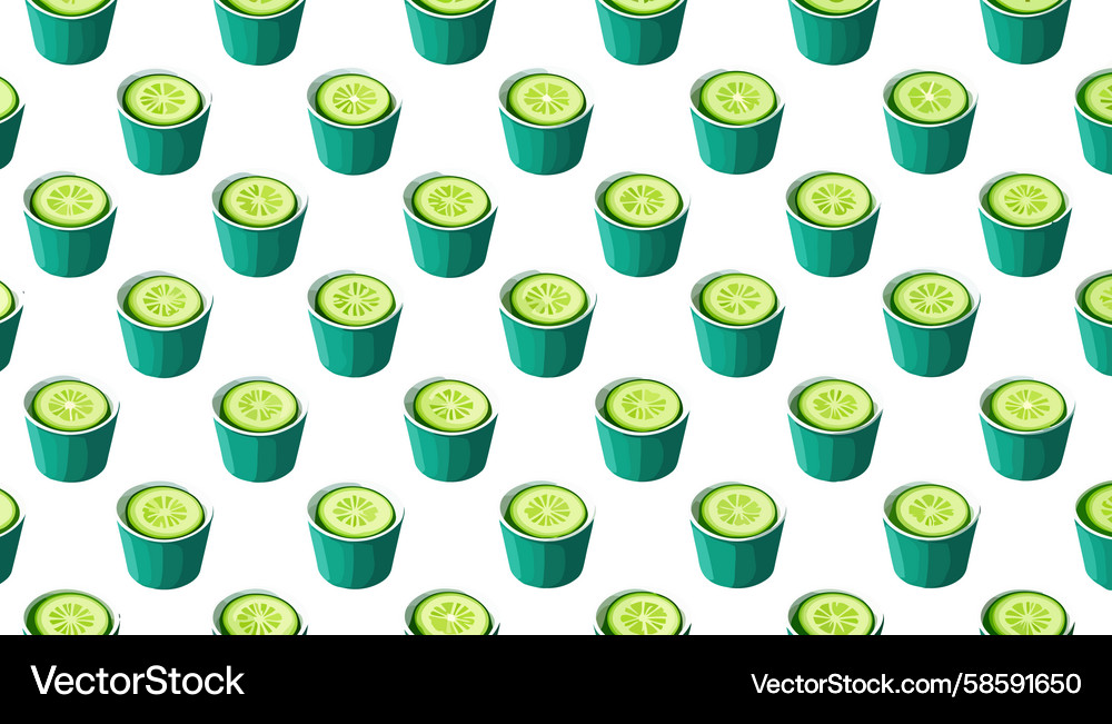 Fresh Isometric Cucumber Pattern Vector Image