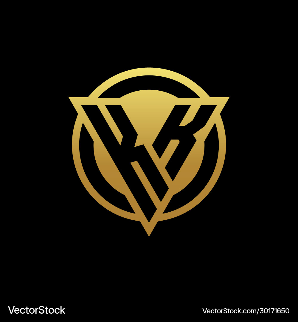 Kk logo monogram with triangle shape and circle Vector Image