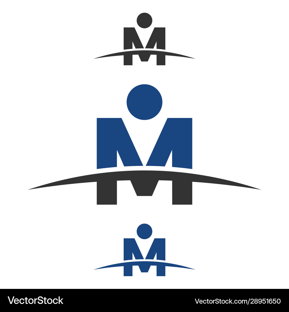 M Letter Logo - Success & Growth Vector Image