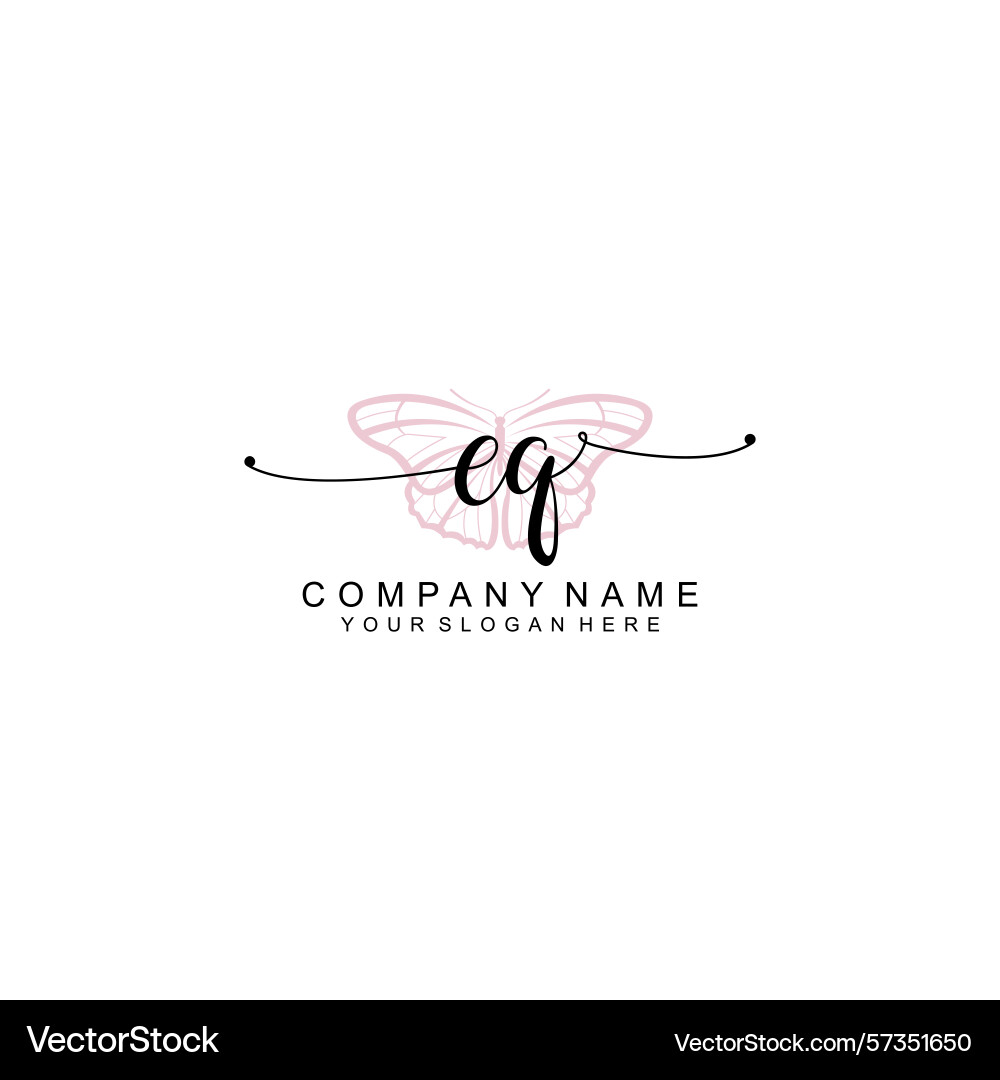 Minimalist handwritten eq initial logos with soft Minimalist handwritten eq initial logos with soft Vector Image