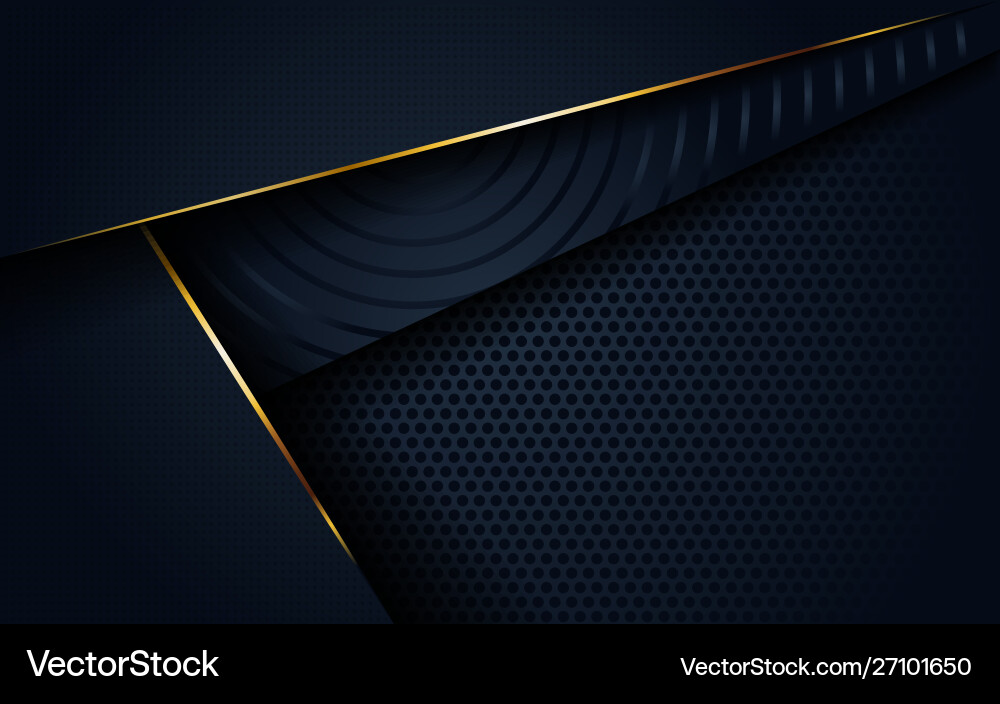 Modern dark 3d abstract background with circular vector image