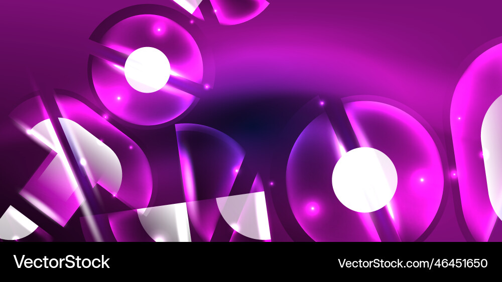 Neon round shapes lines and triangle elements hi Neon round shapes lines and triangle elements hi Vector Image