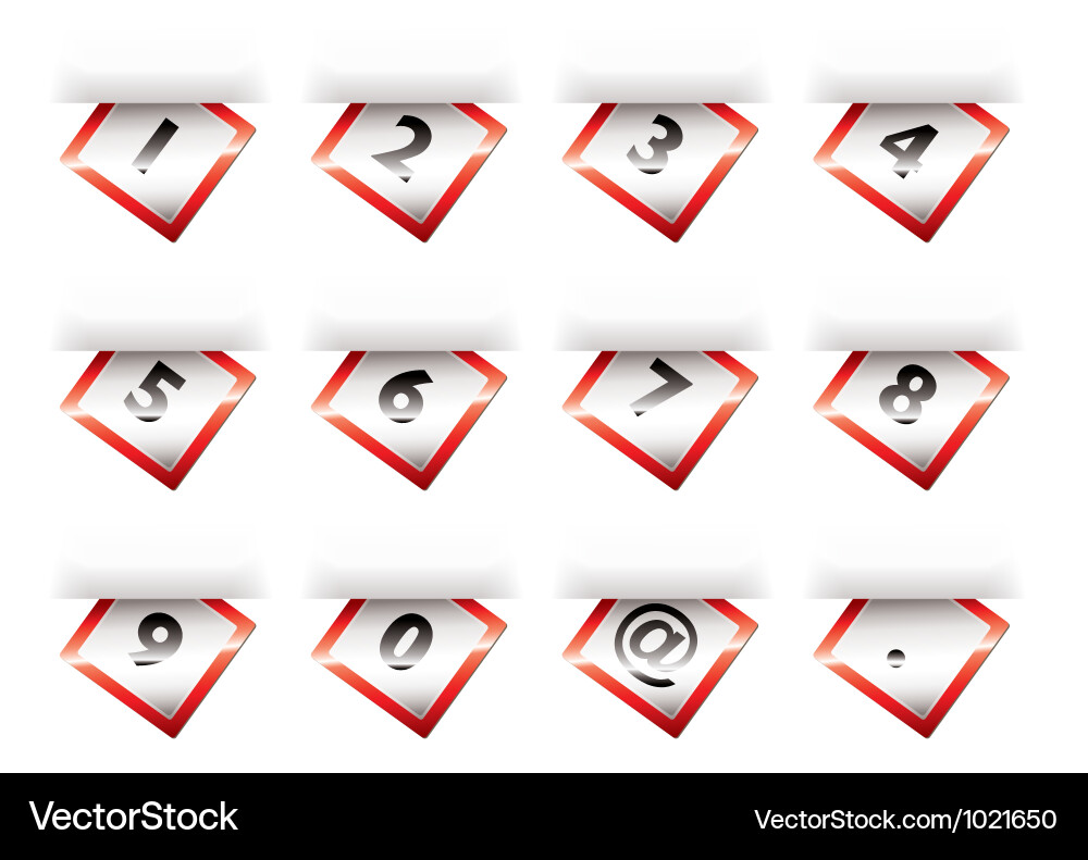 Paper tab numbers Vector Image