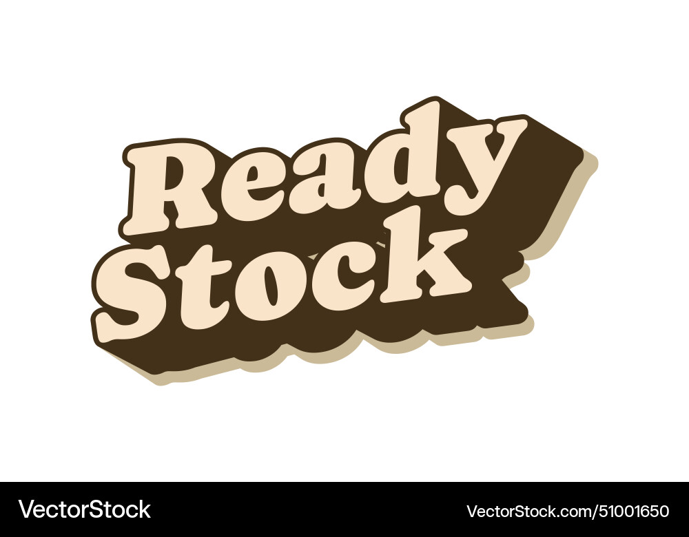 Ready stock text effect in 3 dimension style Ready stock text effect in 3 dimension style Vector Image