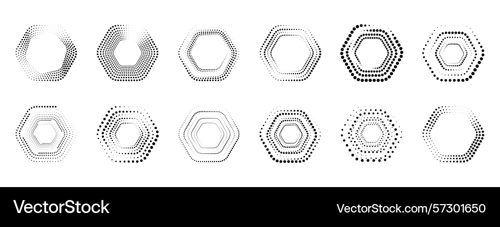 Set of pop art circles shapes dots pattern Set of pop art circles shapes dots pattern Vector Image