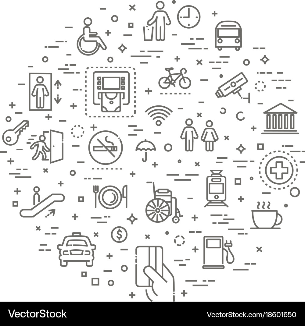 Simple set of public navigation related vector image