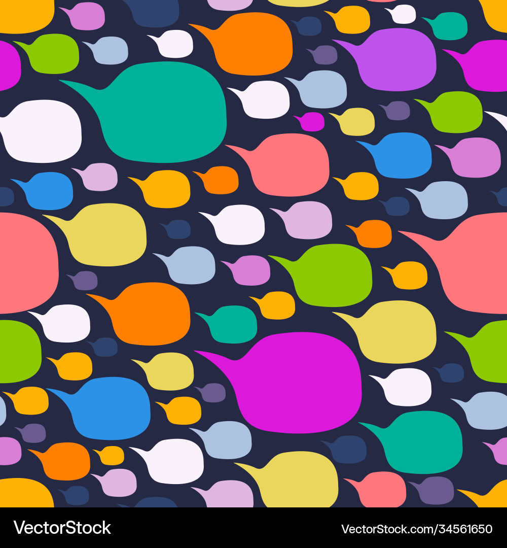 Speech bubble shape colorful seamless pattern Speech bubble shape colorful seamless pattern Vector Image