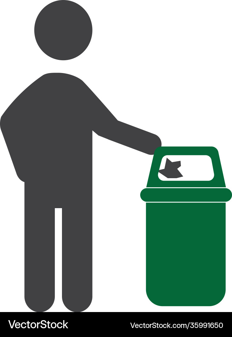 Throw garbage in trash Throw garbage in trash Vector Image
