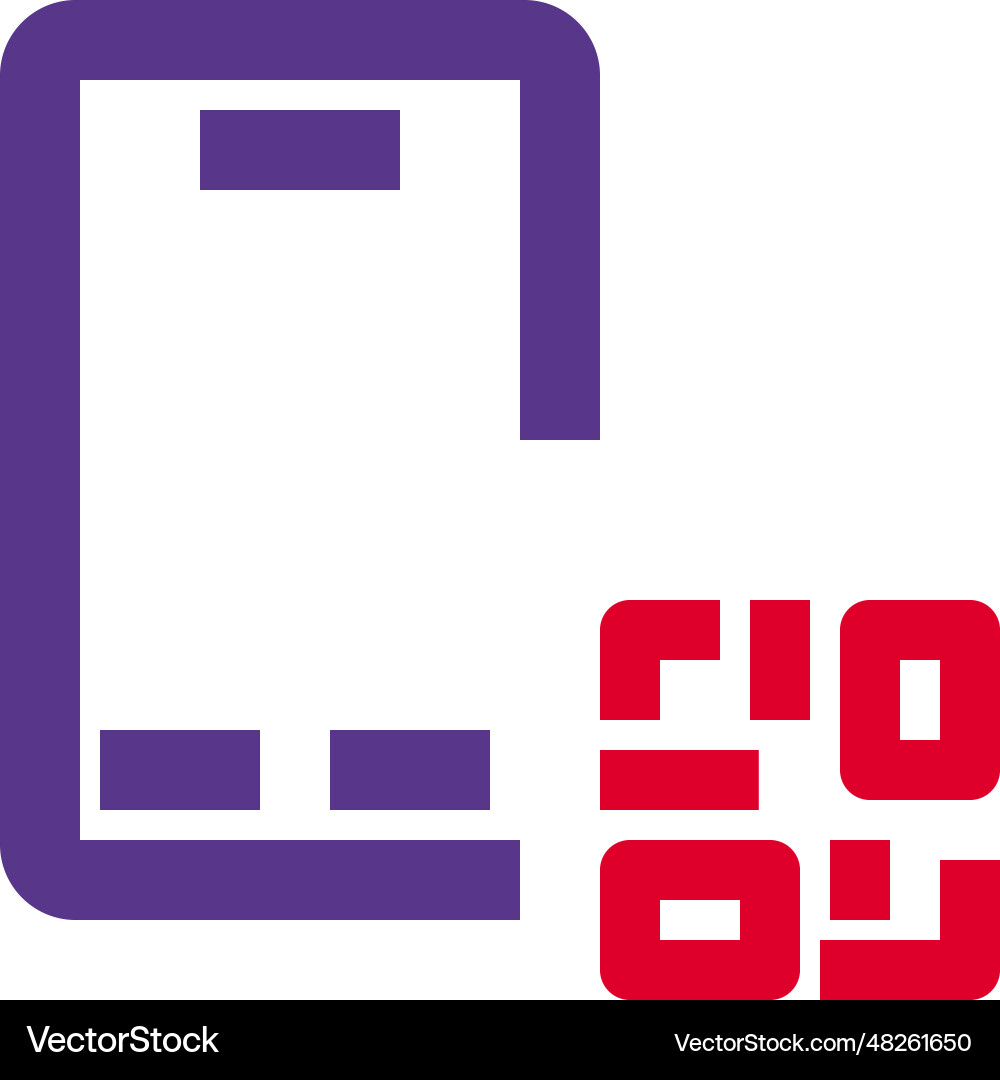 Use of smartphone to scan barcode vector image