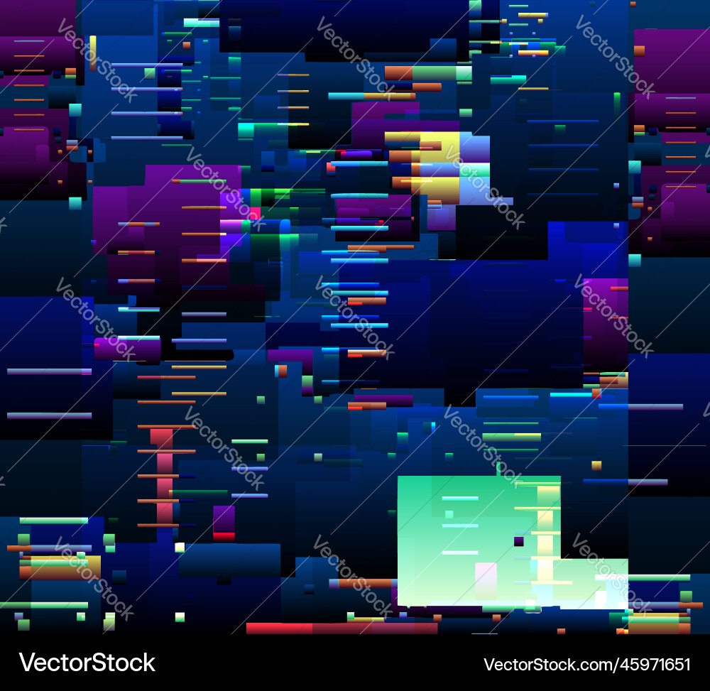 Abstract glitch background with colorful pixel Vector Image