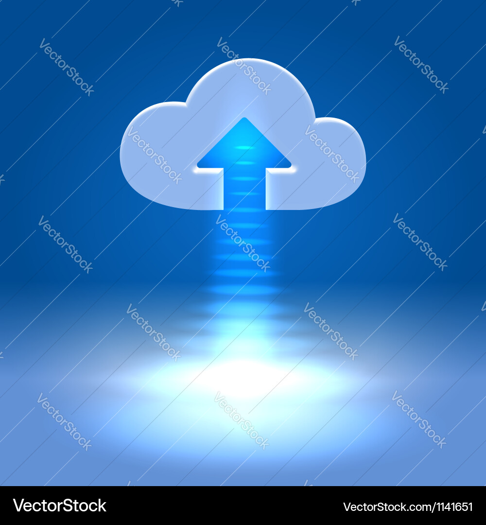 Active Cloud Upload Icon vector image