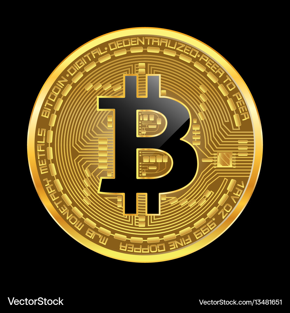 Bitcoin Golden Coin Symbol – Royalty-Free Vector | VectorStock