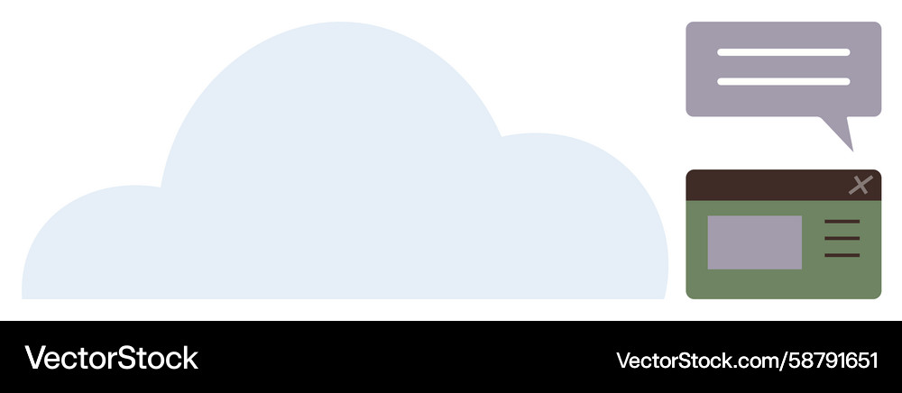 Cloud computing concept with a speech bubble Vector Image