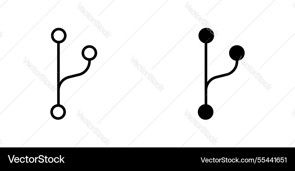 Code branch icon symbol collection on white Code branch icon symbol collection on white vector image