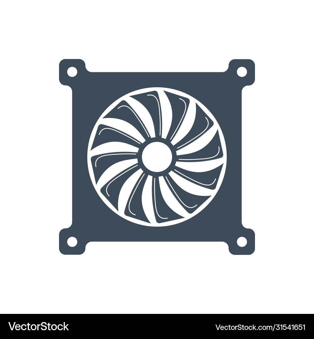 Cooler icon for computer parts - processor Vector Image