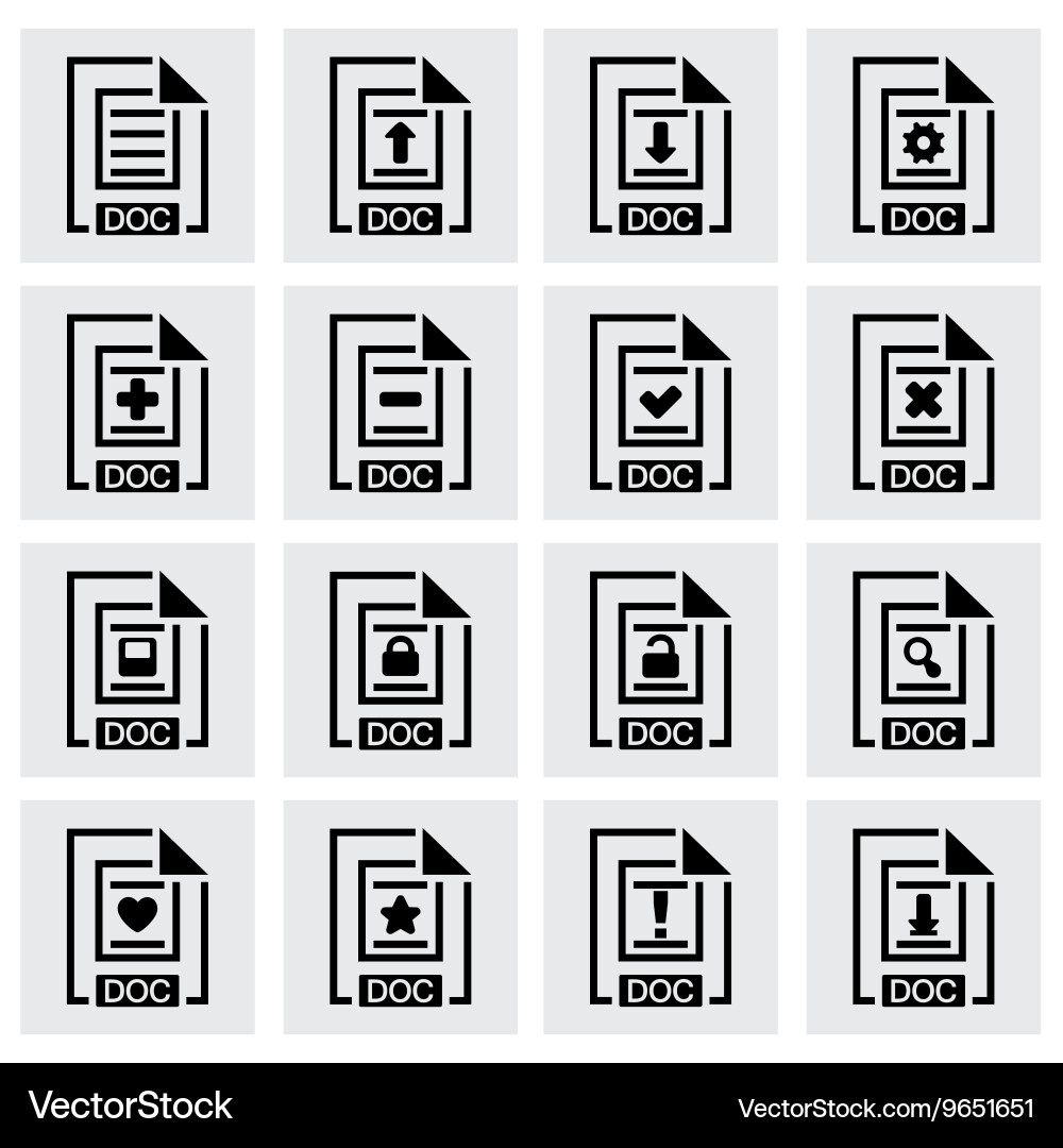 Document icon set vector image