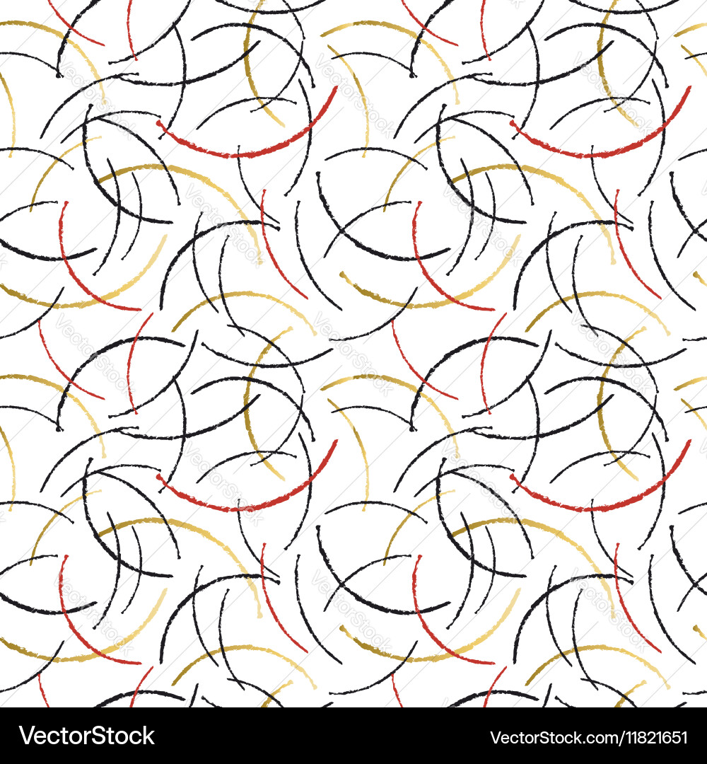 Gold and Red Scribble Pattern vector image