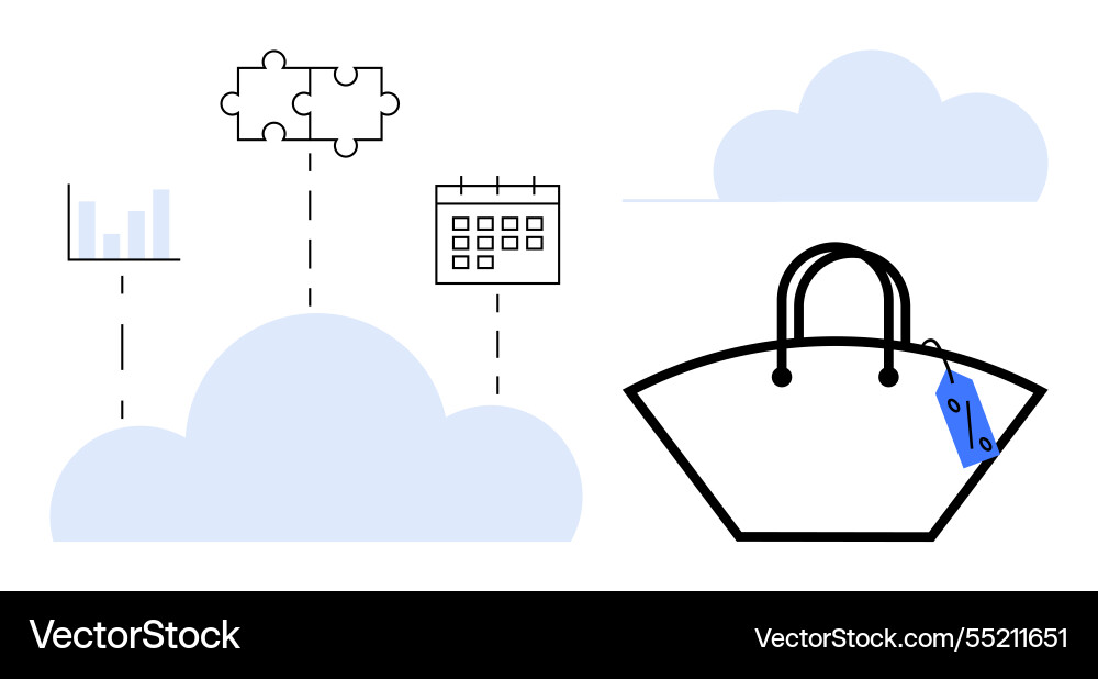 Integration of e-commerce with data analytics vector image
