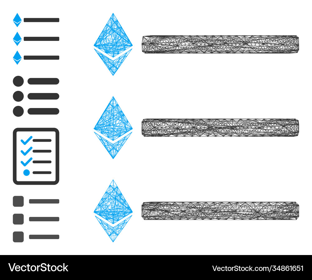 Net ethereum list mesh Net ethereum list mesh vector image