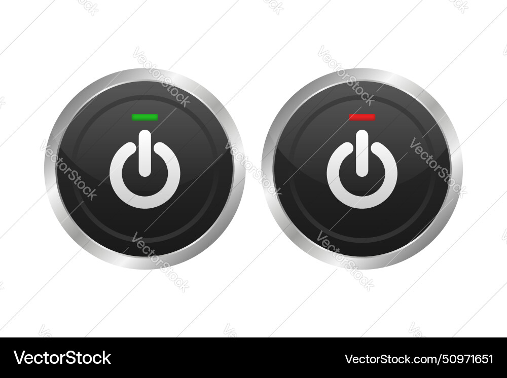 On and off push button power switch vector image