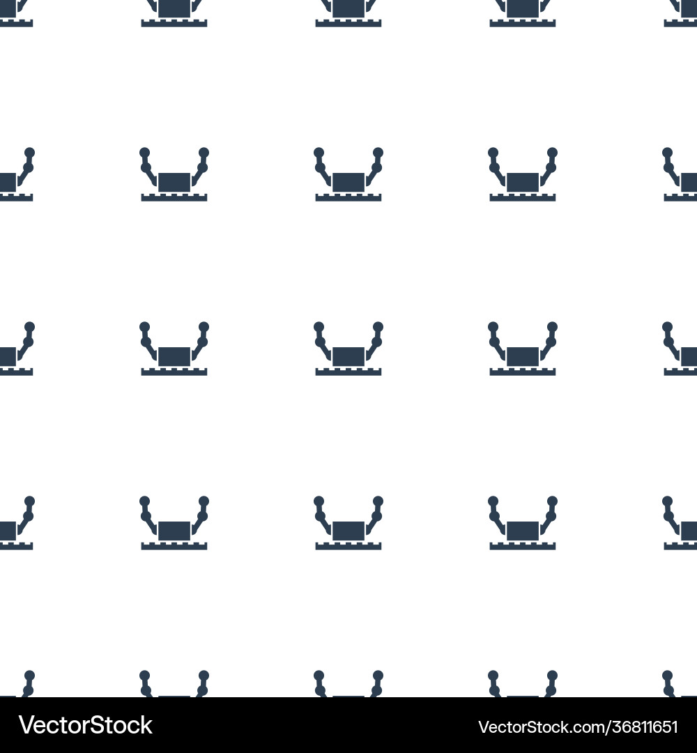 Robot icon pattern seamless white background vector image