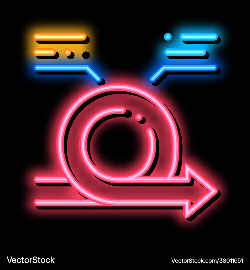 Round agile arrow mark with comments neon glow Round agile arrow mark with comments neon glow vector image