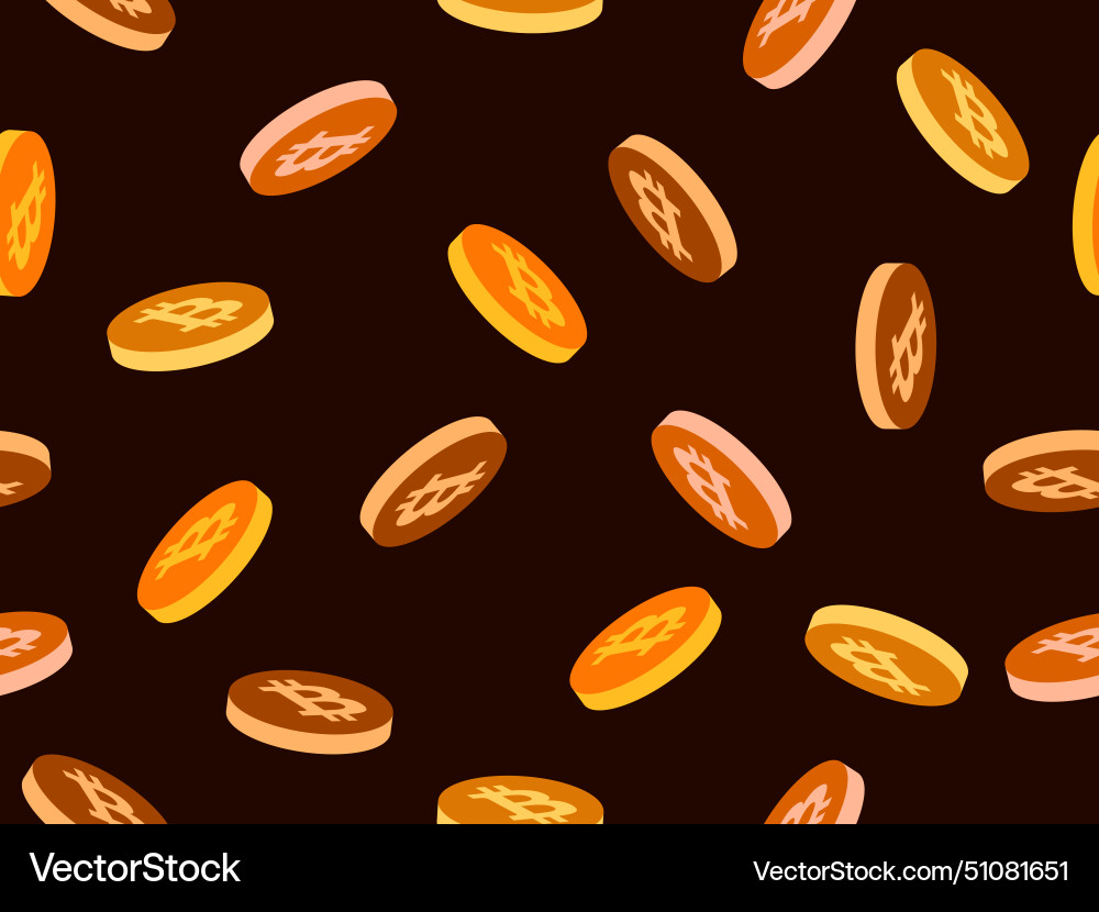 Seamless pattern with coins bitcoin symbol Seamless pattern with coins bitcoin symbol vector image