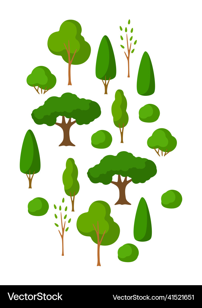 Spring or summer background with stylized trees Spring or summer background with stylized trees Vector Image