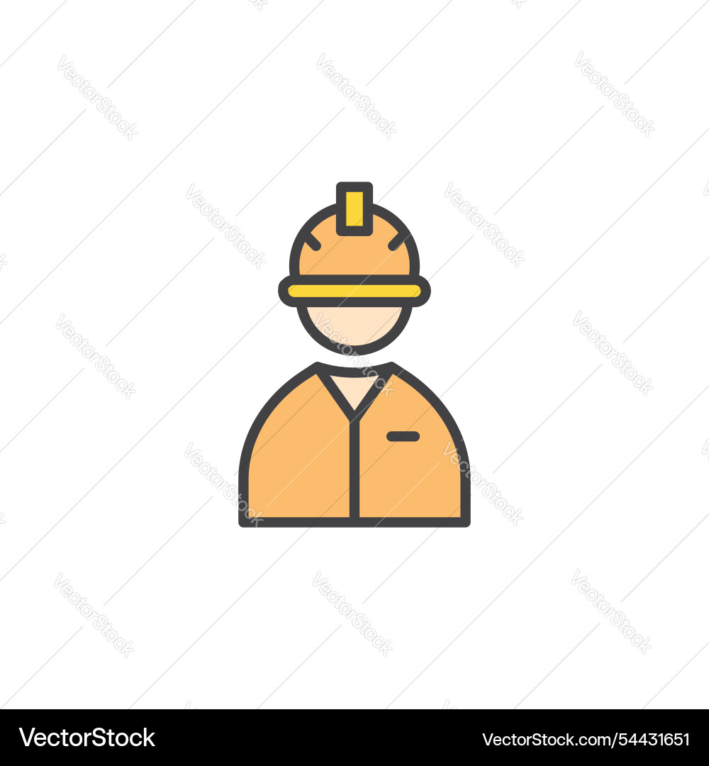 Worker icon in colored version Vector Image