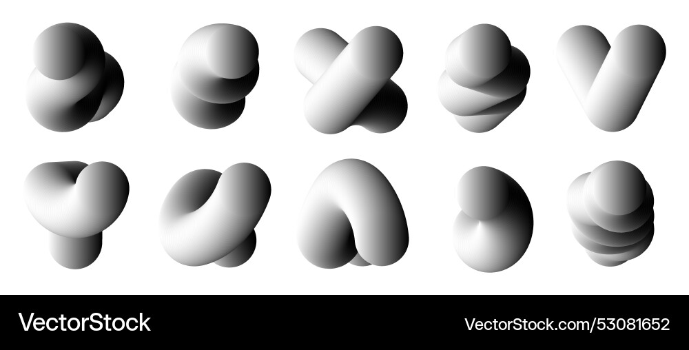 Abstract 3d gradient shapes irregular geometric Abstract 3d gradient shapes irregular geometric vector image