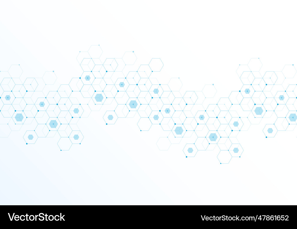 Abstract hexagonal molecular structures Vector Image