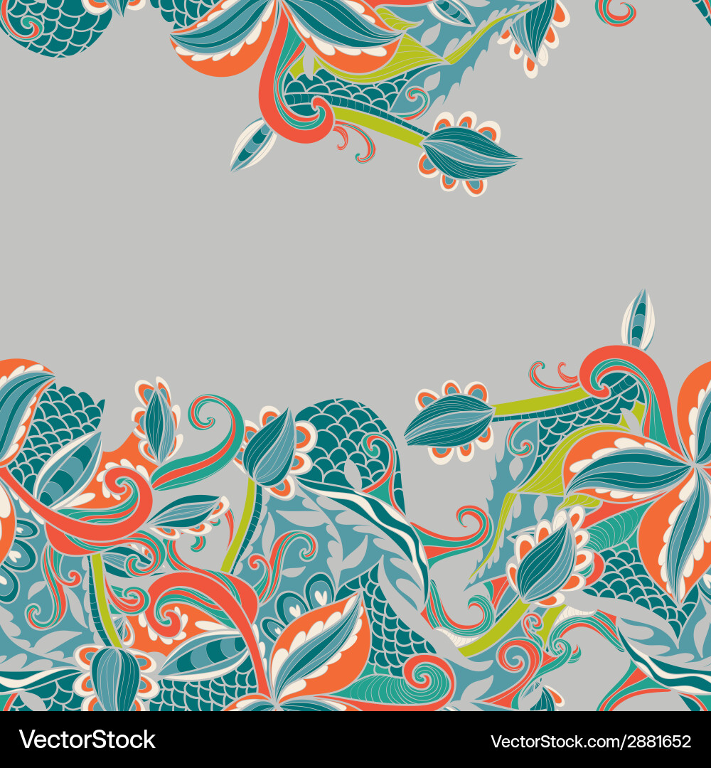 Border with abstract hand-drawn pattern Vector Image