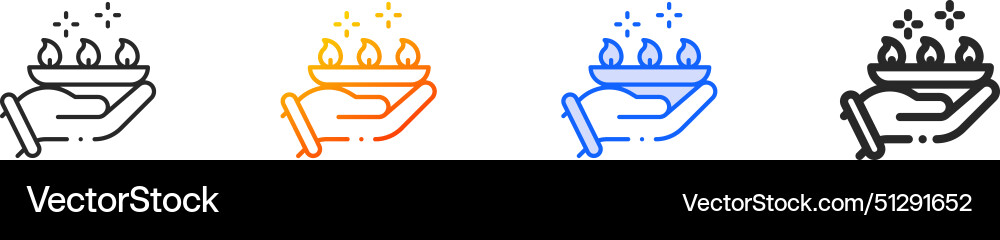 Candle iconthin linear gradient blue stroke Vector Image