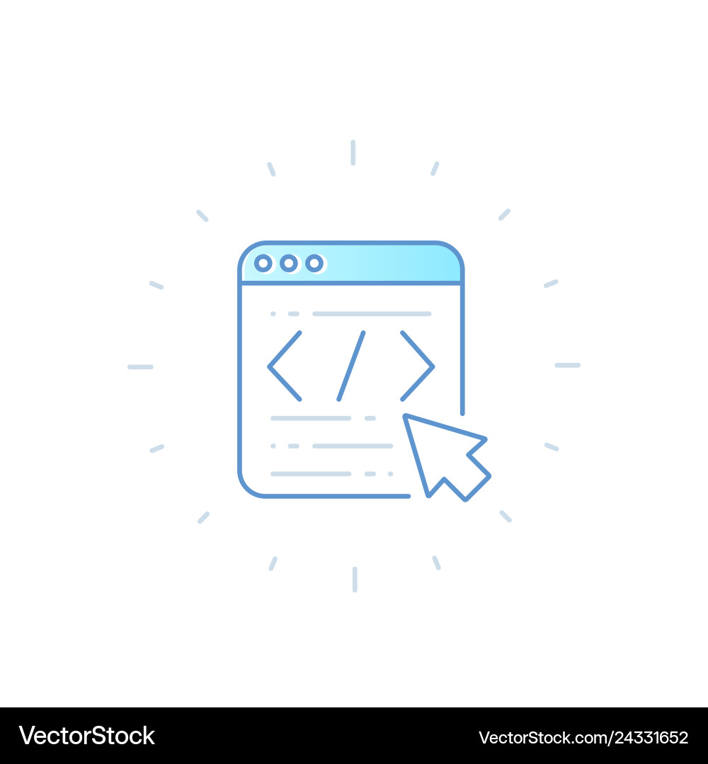 Coding web design app development icon Coding web design app development icon vector image