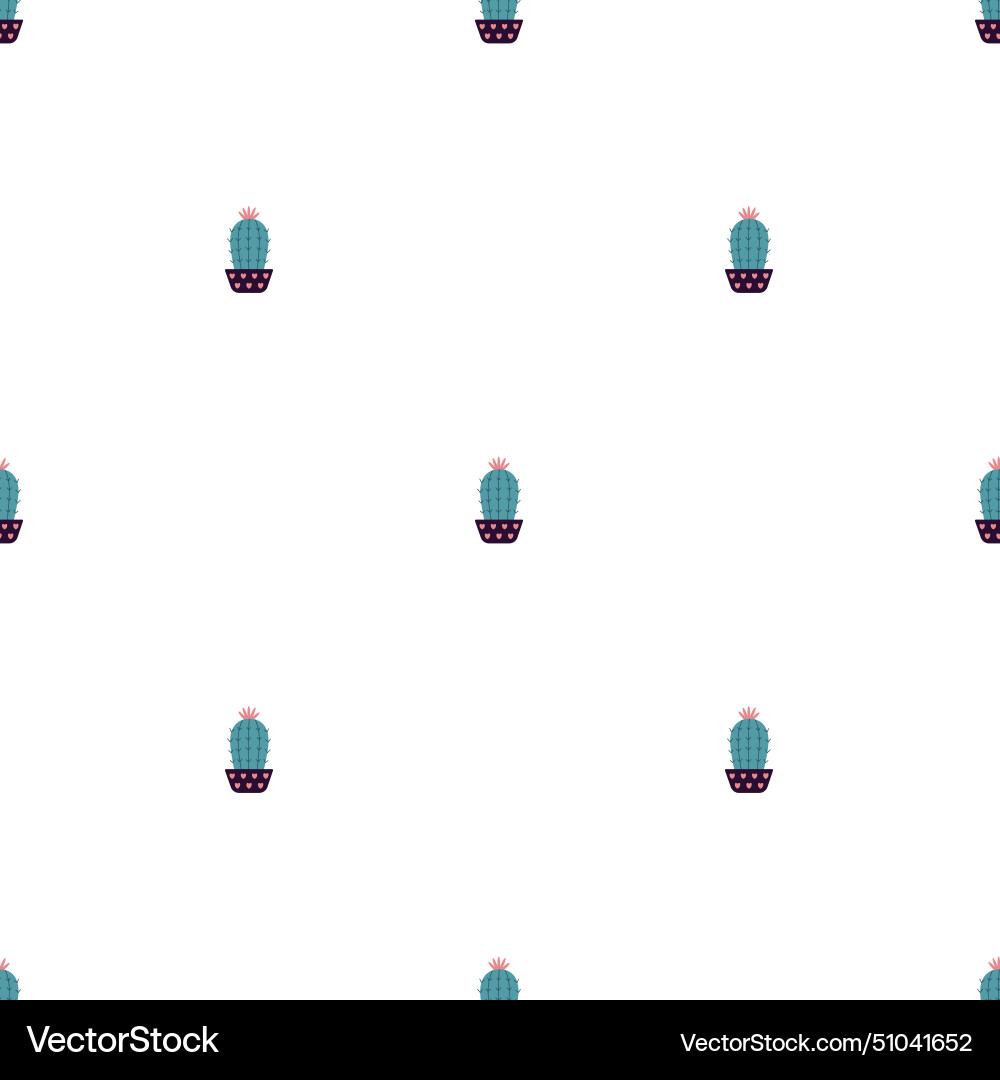 Cute cacti in boho style cactus seamless pattern Cute cacti in boho style cactus seamless pattern vector image
