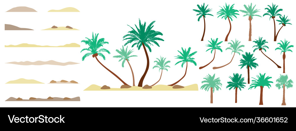 Design element palm trees constructor Design element palm trees constructor vector image