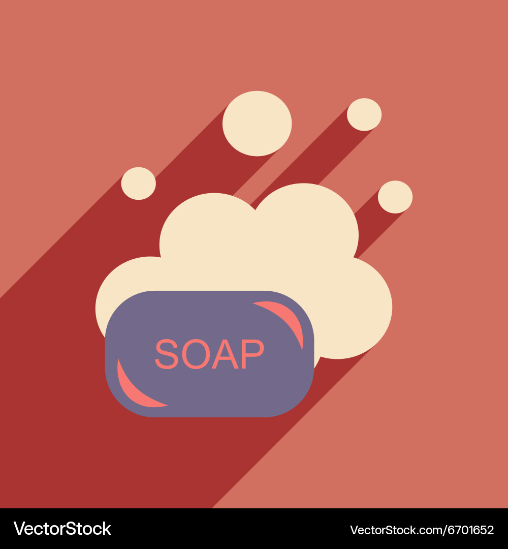 Flat with shadow icon and mobile application soap Vector Image