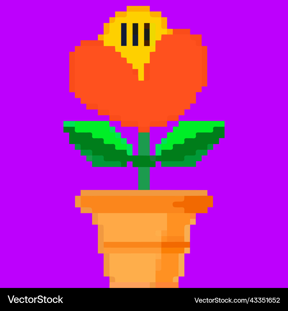 Flower in a pot pixel art and creating your own Flower in a pot pixel art and creating your own vector image