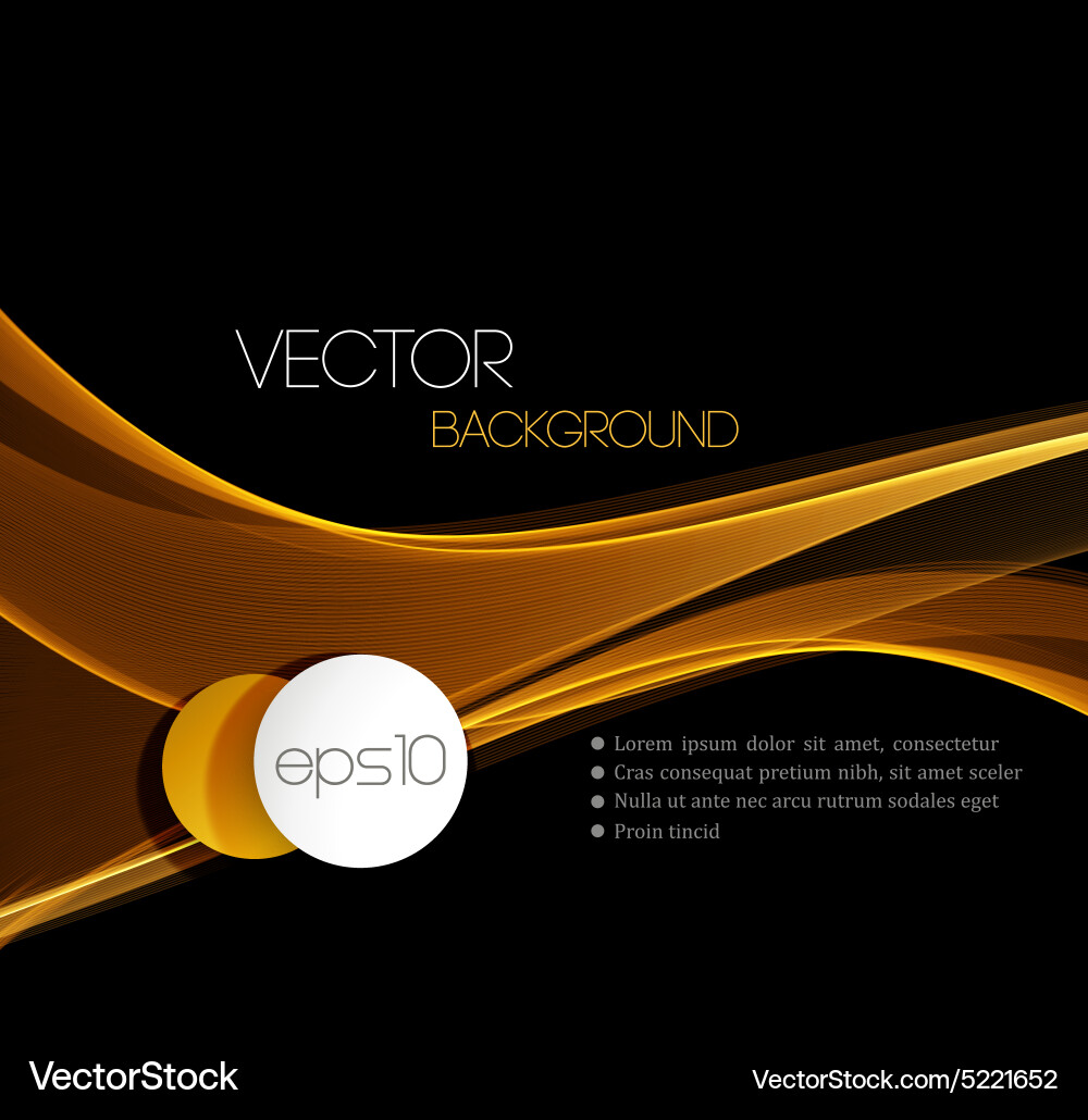 Gold Streamline Wave Header vector image