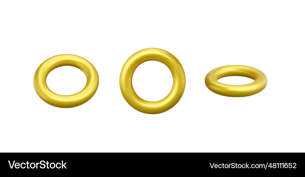Golden metallic torus set of 3d objects Golden metallic torus set of 3d objects vector image