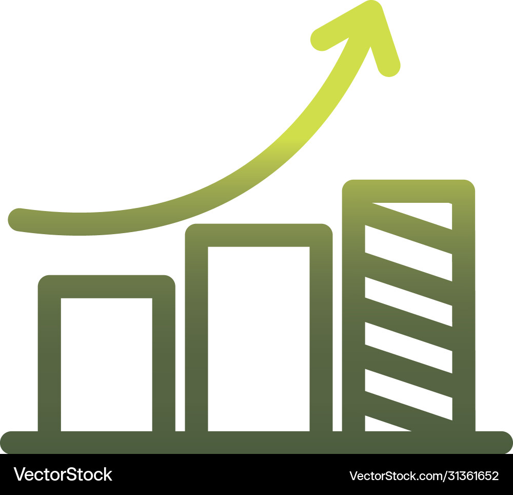 Infographic bar chart gradient style icon vector image