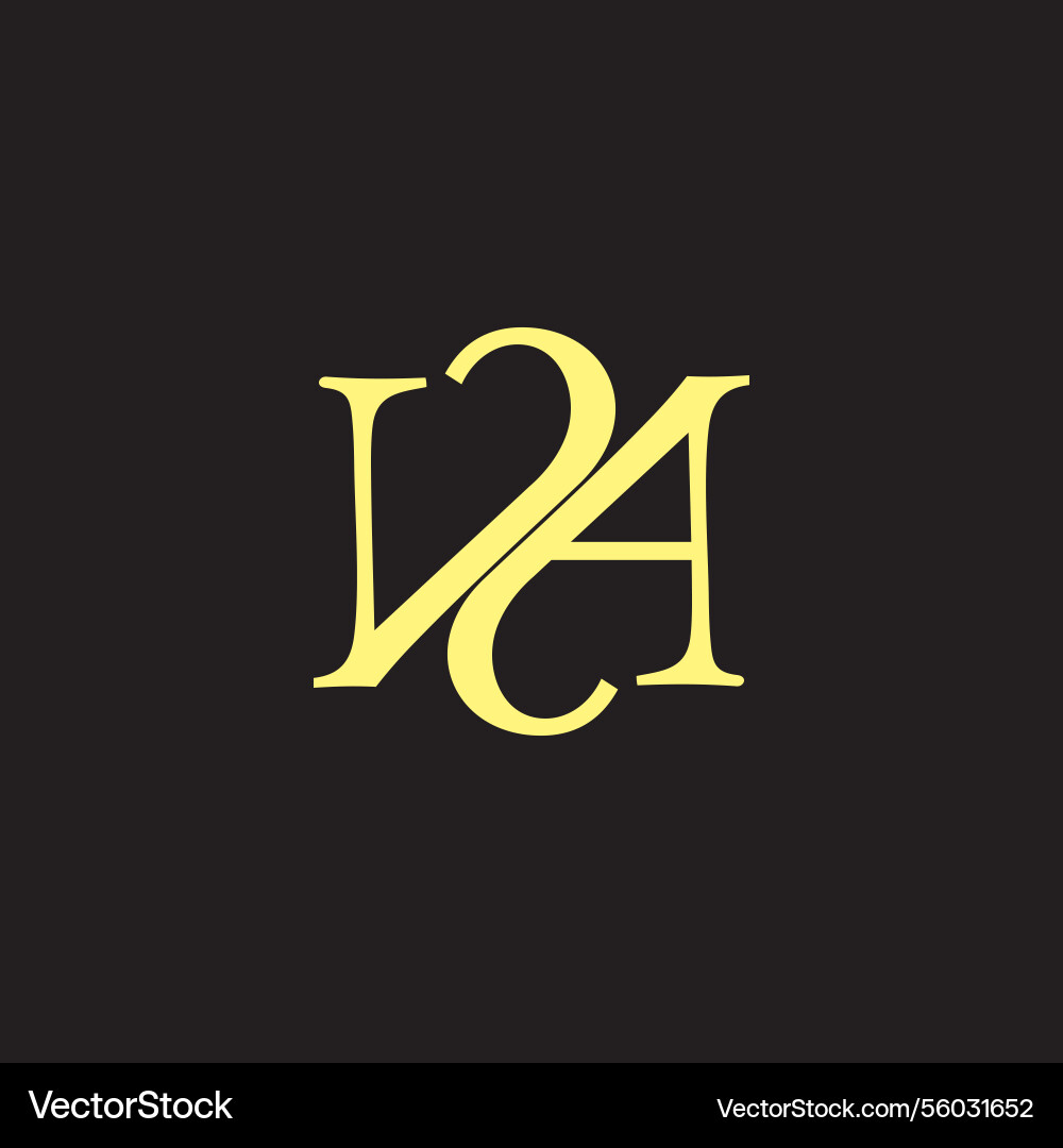 Letter va linked curves font simple logo Letter va linked curves font simple logo Vector Image